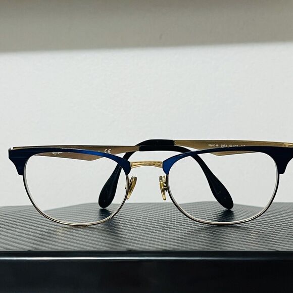 Ray Ban RX 6346-2872 Gold with Royal Blue Eyeglasses Frames Only Discontinued - Picture 2 of 13